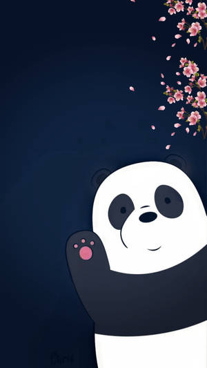 Panda Sakura We Bare Bears Wallpaper