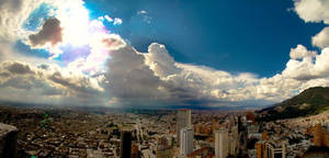 Panorama Shot Of Bogota Colombia Wallpaper