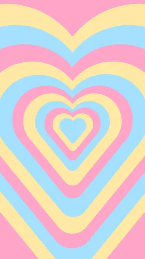 Pansexual Pastel Spiral Heart Tunnel Wallpaper