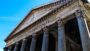 Pantheon Facade Closeup Wallpaper