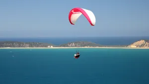 Paragliding Above Lagoon Wallpaper