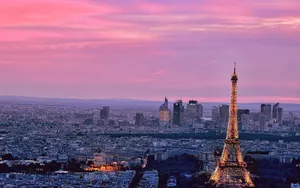 Paris Pink City Wallpaper