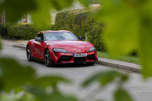 Parked Red Supra Model Toyota 4k Wallpaper