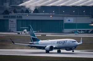 Parked Westjet Airplane Wallpaper