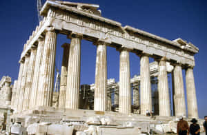 Parthenon In The Acropolis Under Renovation Wallpaper