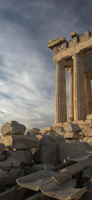 Parthenon Rubble And Remains In Acropolis Wallpaper