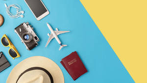 Passport With Different Objects Wallpaper