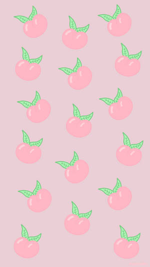 Pastel Aesthetic Peaches Pattern Wallpaper