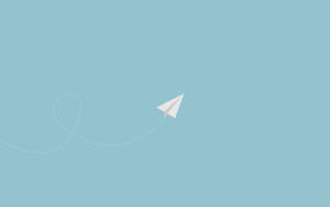 Pastel Blue Background With Paper Plane Wallpaper