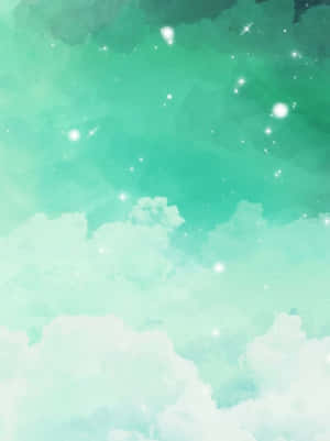 Pastel Blue Green Abstract Art Wallpaper Wallpaper