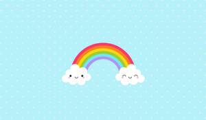 Pastel Blue Rainbow Wallpaper