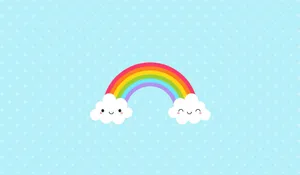 Pastel Blue Rainbow Wallpaper