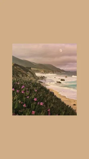 Pastel Brown Beach Wallpaper