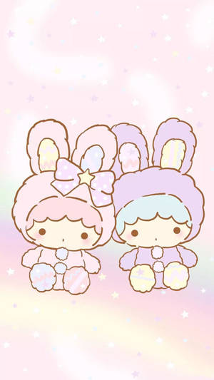 Pastel Bunny Characters Cute Japanese Art Wallpaper