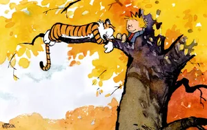 Pastel Calvin And Hobbes Wallpaper