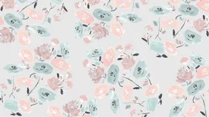 Pastel-colored Floral Desktop Art Wallpaper