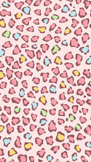 Pastel-colored Leopard Print Wallpaper