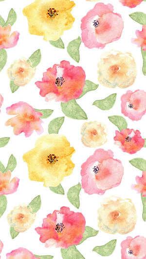 Pastel-coloured Floral Iphone Wallpaper