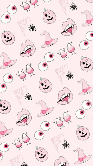 Pastel Goth Pink Halloween Art Wallpaper