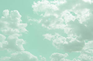 Pastel Green Aesthetic Laptop Sky Wallpaper