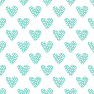 Pastel Green Dotted Hearts Wallpaper