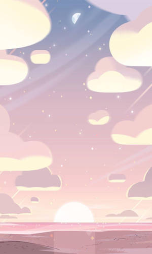 Pastel Ipad Beach Sunset Vector Art Wallpaper