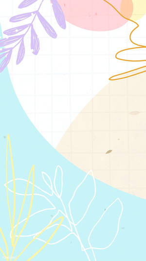 Pastel Ipad Leaves Doodles Wallpaper