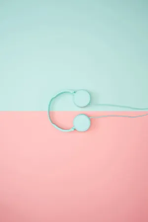 Pastel Iphone Green Pink Headphones Wallpaper