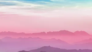 Pastel Minimalist Scenic Mountain Range Wallpaper