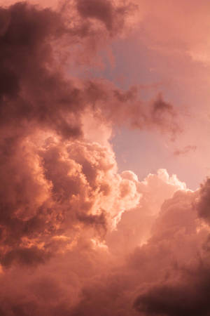 Pastel Orange Aesthetic Clouds Wallpaper