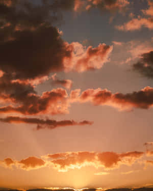 Pastel Pink Sunset Clouds Wallpaper