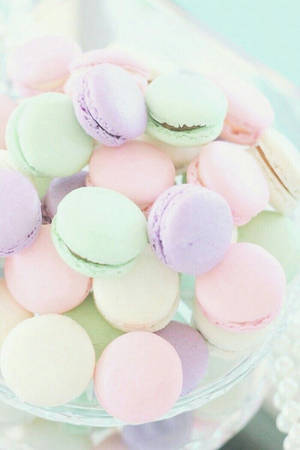 Pastel Rainbow French Macarons Wallpaper