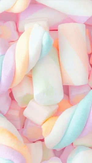 Pastel Rainbow Marshmallows Wallpaper