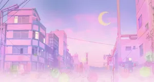 Pastel Sailor Moon Night City Anime Wallpaper