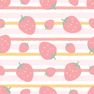 Pastel Strawberry Cute Pattern Wallpaper