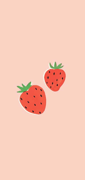 Pastel Strawberry Fruit Wallpaper
