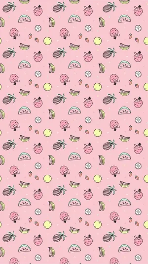Pastel Strawberry Mixed Fruits Wallpaper