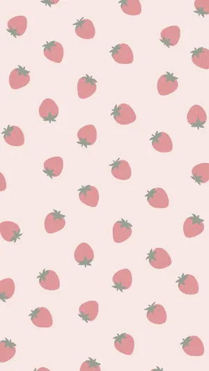 Pastel Strawberry Random Pattern Wallpaper