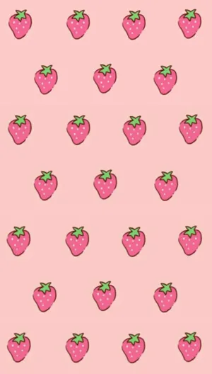 Pastel Strawberry Vertical Art Wallpaper