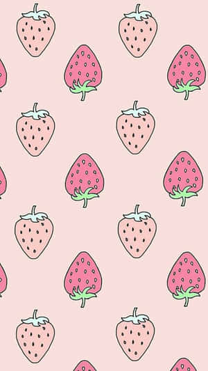 Pastel Strawberry Visual Art Wallpaper
