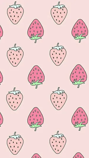 Pastel Strawberry Visual Art Wallpaper