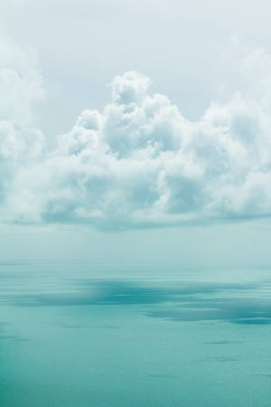 Pastel Teal Clouds Sky Wallpaper