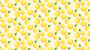 Pastel Yellow Cartoon Lemon Art Wallpaper