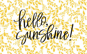 Pastel Yellow Hello Sunshine Artwork Wallpaper