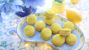 Pastel Yellow Macaroons Wallpaper