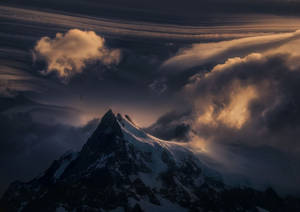 Patagonia Dark And Gloomy Peak Wallpaper