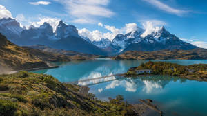 Patagonia Mirroring Blue Lake Wallpaper