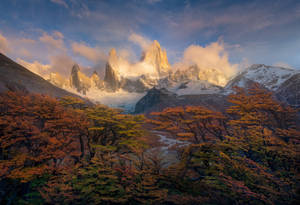 Patagonia Shrouded In Clouds Wallpaper