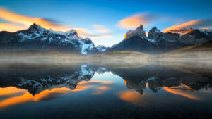 Patagonia With Optical Illusion Lake Wallpaper