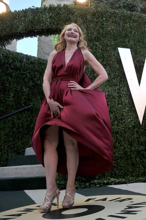 Patricia Clarkson In A Red Dress Wallpaper